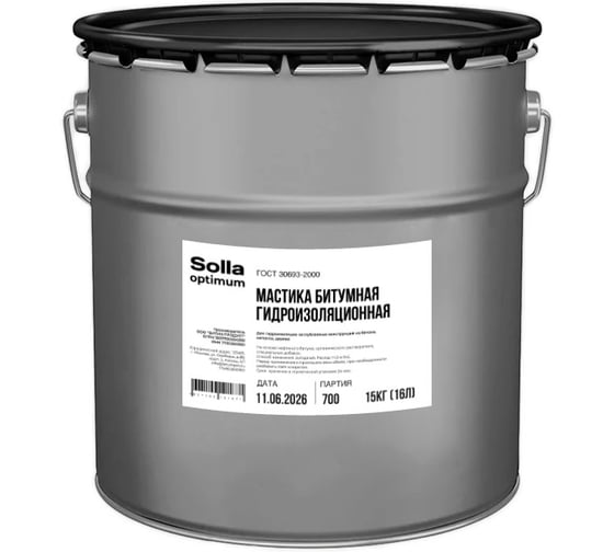 Мастика битумная гидроизоляционная БИТУМ ПРОДУКТ Solla Optimum 15 кг BP-S16