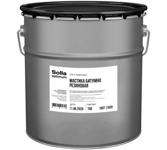 Мастика битумная резиновая БИТУМ ПРОДУКТ Solla Optimum 15кг BP-S18
