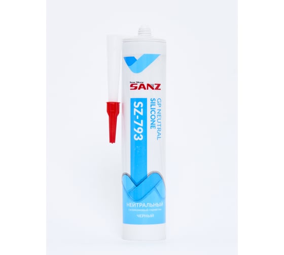 Нейтральный силиконовый герметик SANZ SZ-793 черный,  280 мл. 793-9005-B