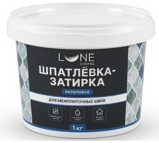 Шпатлевка-затирка акриловая для межплиточных швов Lune Coloree цвет: белый, 1кг 46143