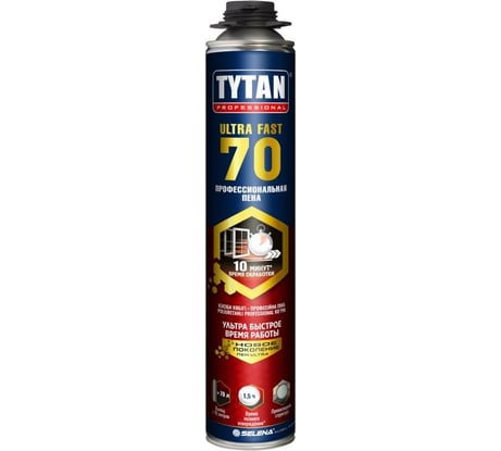 Профессиональная пена Tytan PROFESSIONAL ULTRA FAST 70 с увеличенным выходом до 70 л, 870 мл 66534