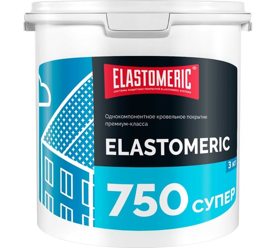 Акриловая финишная кровельная мастика Elastomeric Systems белая 750 SUPER, 3 кг 750_super_3kg