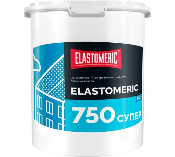 Акриловая финишная кровельная мастика Elastomeric Systems белая 750 SUPER, 6 кг 750_super_6kg