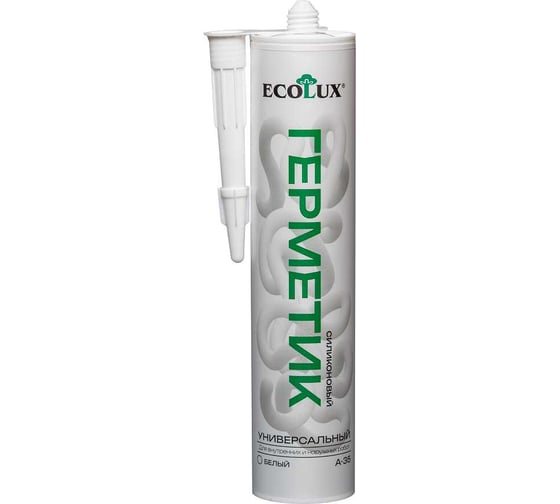 Герметик силиконовый Ecolux А-35 20 штук в упаковке, универсальный, белый, 280 мл 4607133684419