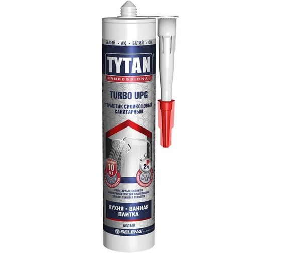 Герметик силиконовый санитарный TYTAN PROFESSIONAL UPG TURBO белый 280 мл (12) 257859 1