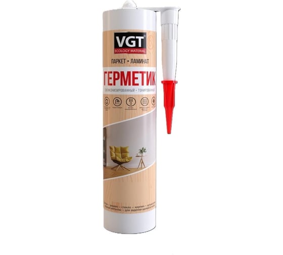 Силиконизированный герметик для наружных и внутренних работ VGT, 400 г, графит 281380