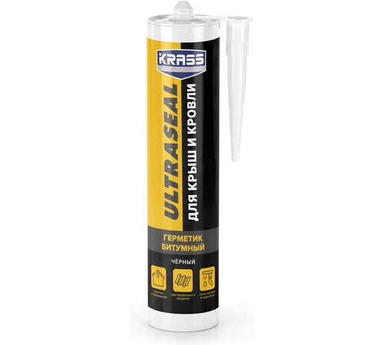 Герметик битумный для крыш и кровли KRASS Ultraseal Черный 260 мл ЛА-00006707
