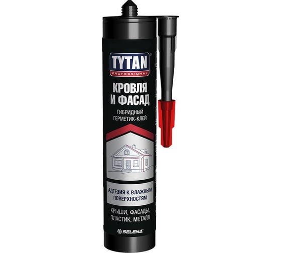 Клей-герметик гибридный TYTAN PROFESSIONAL Кровля и фасад, 280 мл, RAL 9005, черный 283935