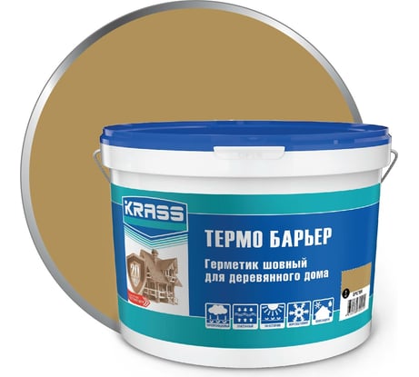 Акриловый герметик KRASS Термо Барьер для деревянного дома 7 кг, орегон Лк-00013458