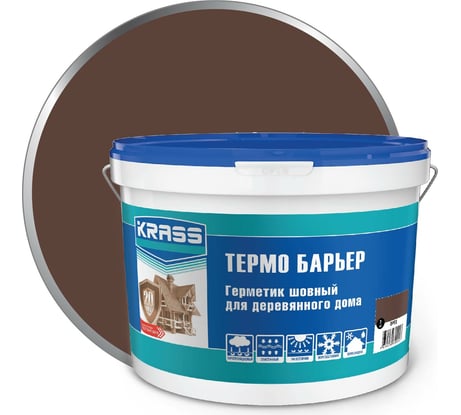 Акриловый герметик KRASS Термо Барьер для деревянного дома 7 кг, орех Лк-00013459