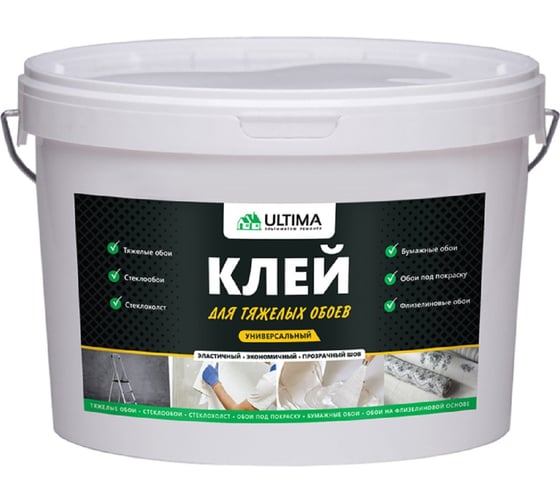 Обойный клей для флизелиновых и бумажных обоев ULTIMA 10 кг ULTAWP10