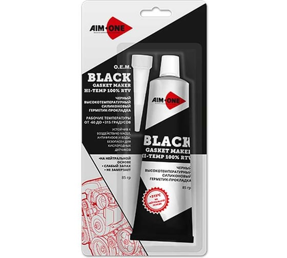 Герметик прокладок Aim-one BLACK (силиконовый; черный; 85 г) GM-BK0085 1