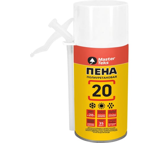 Монтажная пена MASTERTEKS Mastertex 20 285 мл, всесезонная 234870