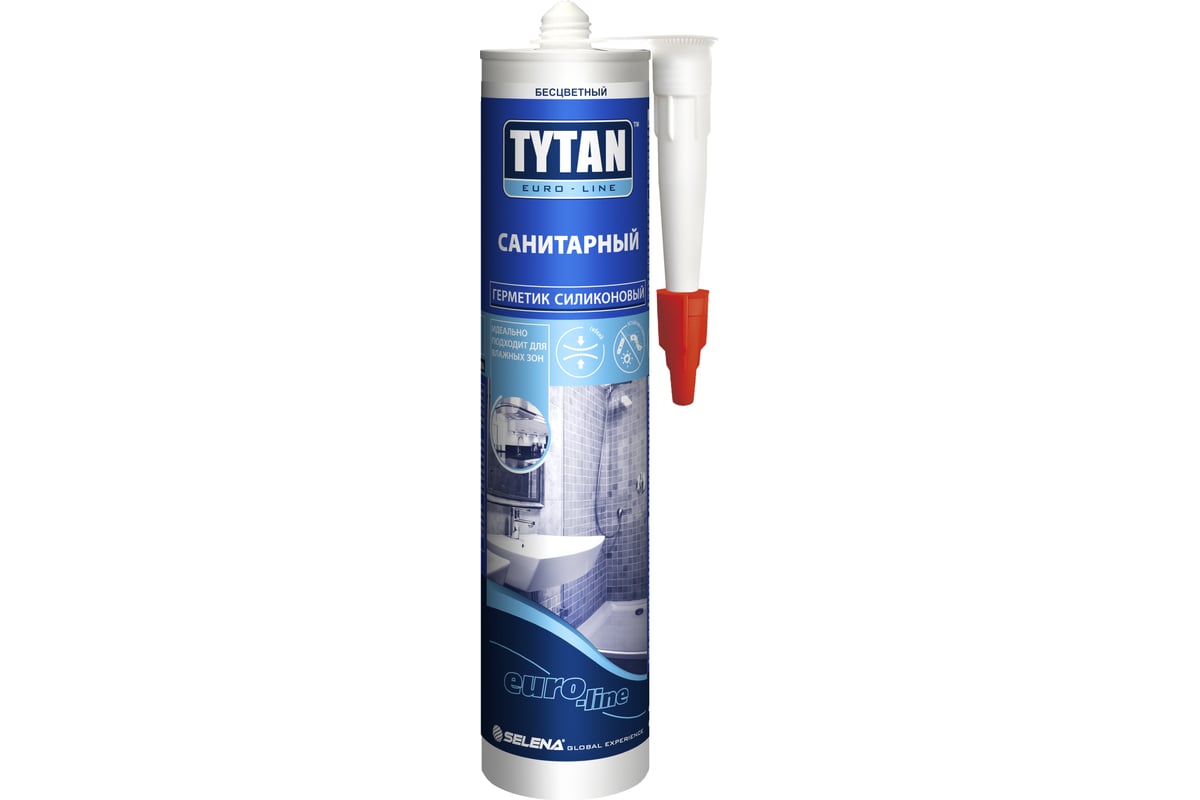 Силиконовый санитарный герметик Tytan EURO-LINE белый, 290 мл 93662 ...