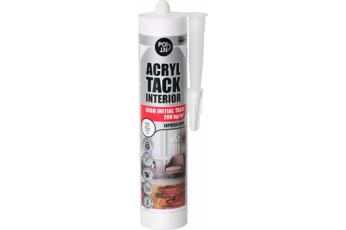 Клей для отделочных элементов и OSB POINT Acryl Tack Interior 300 мл 03 ...