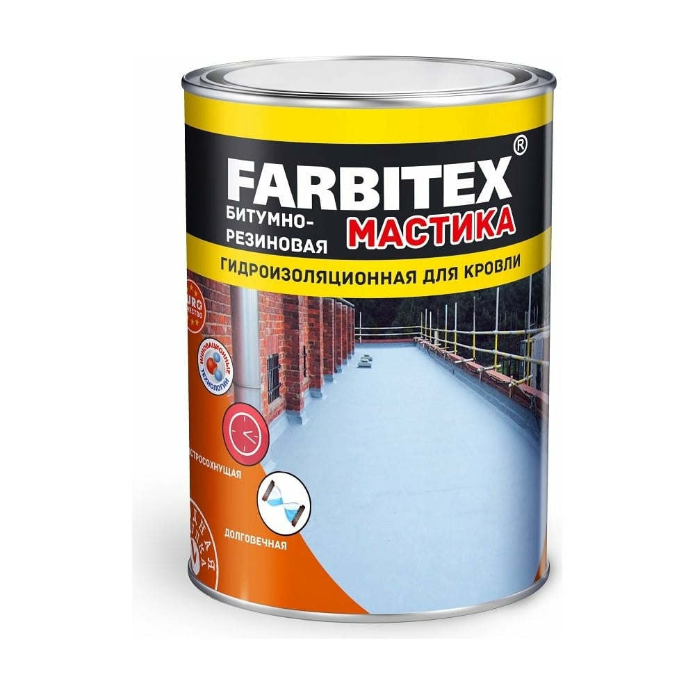 Битумно-резиновая мастика farbitex 4 кг 4300003457