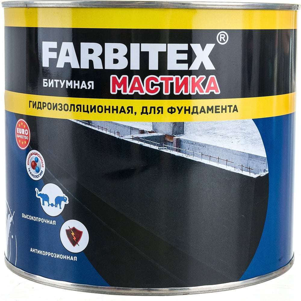 Битумная мастика Farbitex (гидроизоляционная; 2 кг) 4300003453