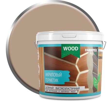 Акриловый герметик Farbitex (шовный; высокоэластичный; сосна; 24 кг) 4300005100