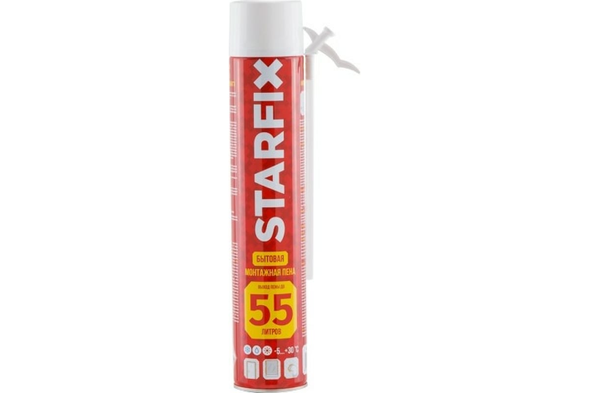 Starfix. Пена монтажная STARFIX профессиональная всесезонная Gunfoam 750 мл. PROFPUR Ultra 45л пена бытовая всесезонная 750 мл. Пена монтажная бытовая Соудал 750 мл. Sm662481 пена монтажная бытовая всесезонная STRAWFOAM (500 мл).