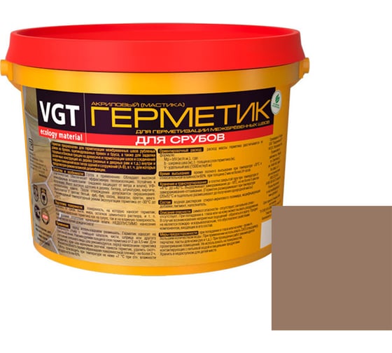 Акриловый герметик для срубов VGT махагон, 15 кг 11607578
