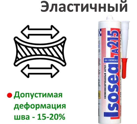 Профессиональный силиконизированный герметик Isoseal A215 (белый; 280 мл) 2150111