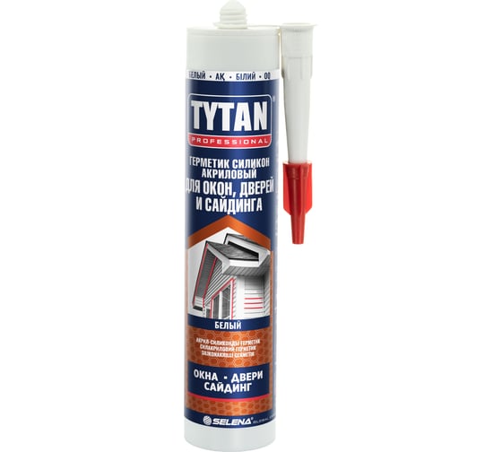 Силиконакриловый герметик TYTAN PROFESSIONAL для окон, дверей и сайдинга, белый, 280 мл 74751