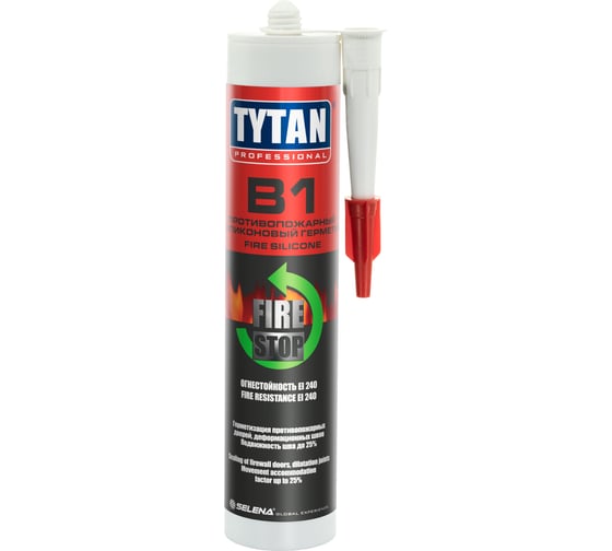 Противопожарный герметик TYTAN PROFESSIONAL FIRE STOP В1 силиконовый, белый, 310 мл 59918 1