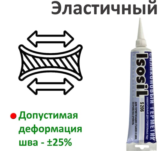 Герметик силиконовый нейтральный Isosil S206, серый, 115 мл 2060908