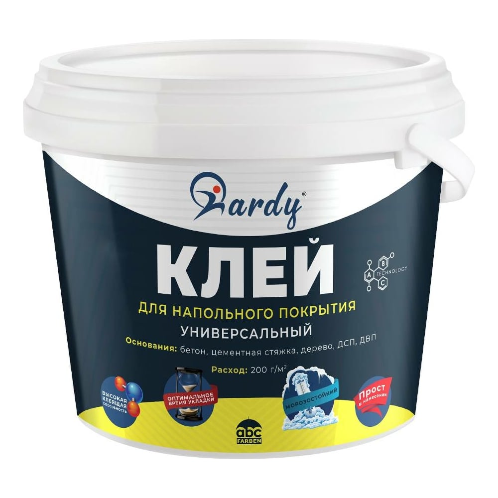 Универсальный клей для напольных покрытий ABC FARBEN HARDY 4 кг ...
