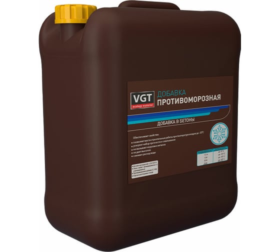 Противоморозная пластифицирующая добавка VGT до -15С канистра 10 кг 11607582