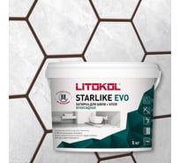 Эпоксидный состав для укладки и затирки мозаики и керамической плитки LITOKOL STARLIKE EVO S.240 MOKA 5 кг 499220005