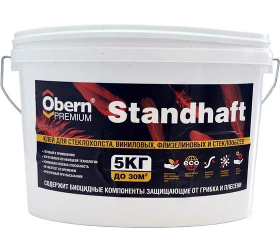 Клей для стеклохолстов и обоев Obern Premium Standhaft 5 кг 21296