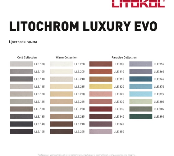 Затирочная смесь LITOKOL LITOCHROM LUXURY EVO LLE 365 лазурно-серый 2 кг 500600002