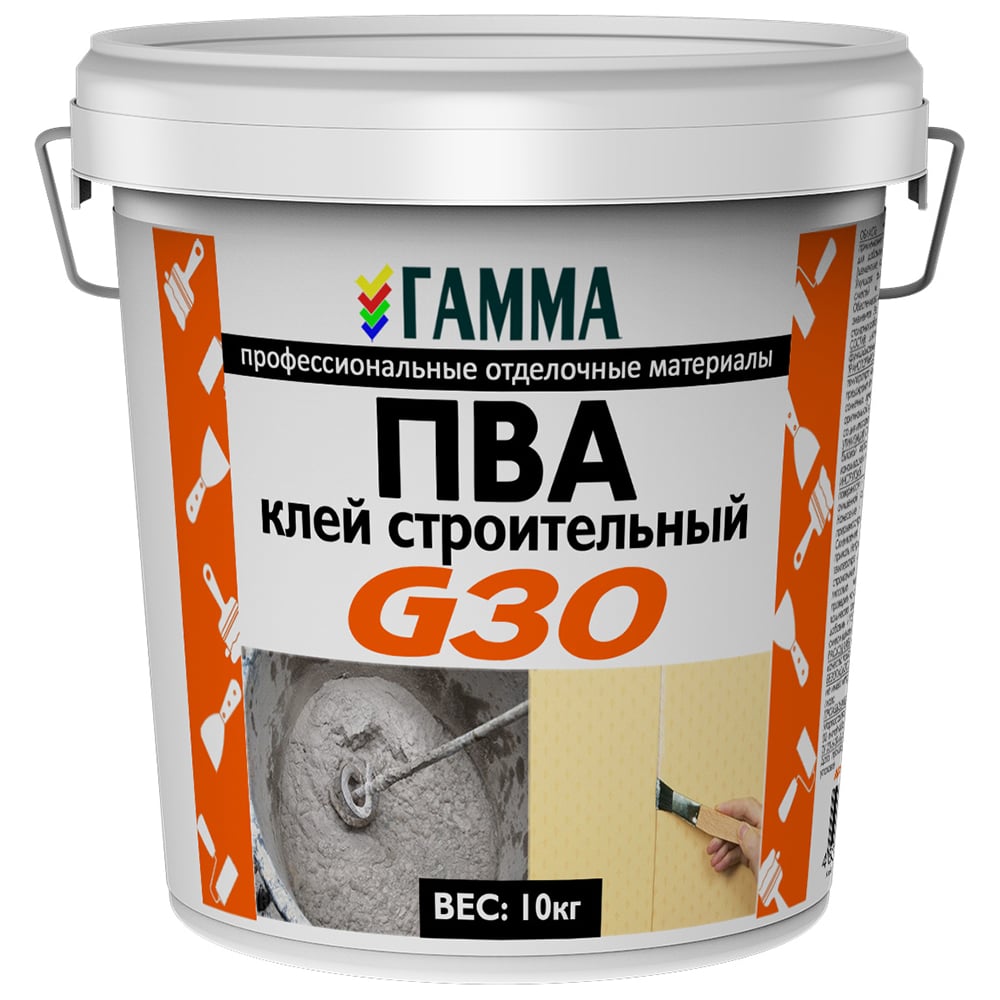 Строительный клей ГАММА ПВА 10 кг 233977 - выгодная цена, отзывы ...