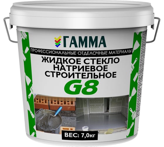 Жидкое стекло ГАММА G8 7 кг 233982