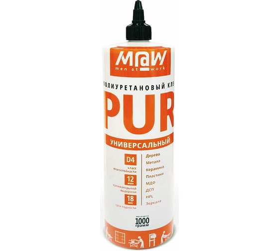 Клей полиуретановый универсальный Men at Work PUR 1 кг 56857