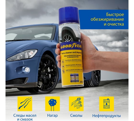 Обезжириватель деталей и поверхностей Goodyear аэрозоль 650 мл GY000717