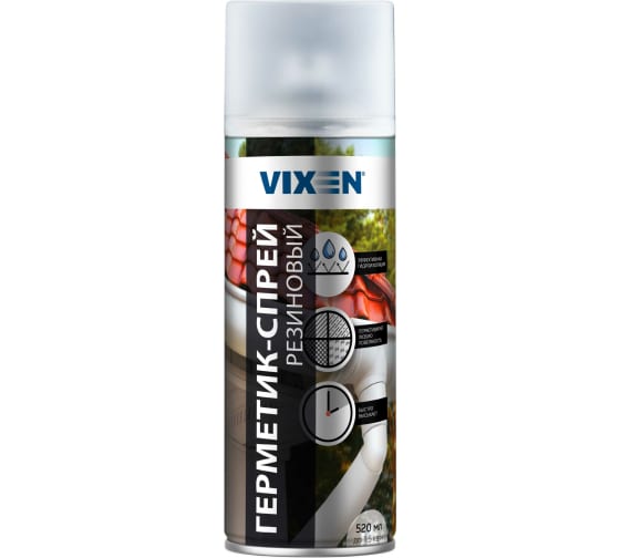 Резиновый герметик-спрей Vixen (прозрачный; аэрозоль; 520 мл) VX90200 1