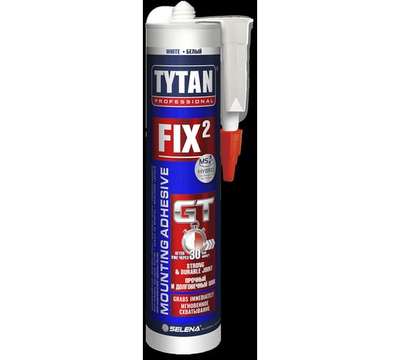 Монтажный клей TYTAN PROFESSIONAL Fix2 GT гибридный с мгновенным начальным схватыванием, 290 мл 73891