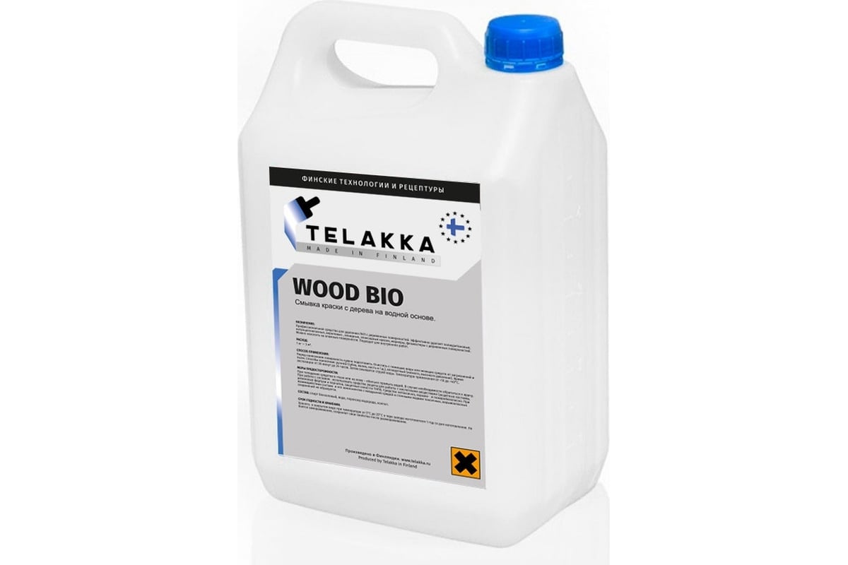 Смывка краски с дерева на водной основе Telakka WOOD BIO 10 л .