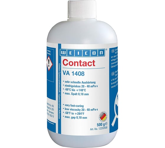 Цианоакрилатный клей WEICON Contact VA 1408 500 г wcn12253500