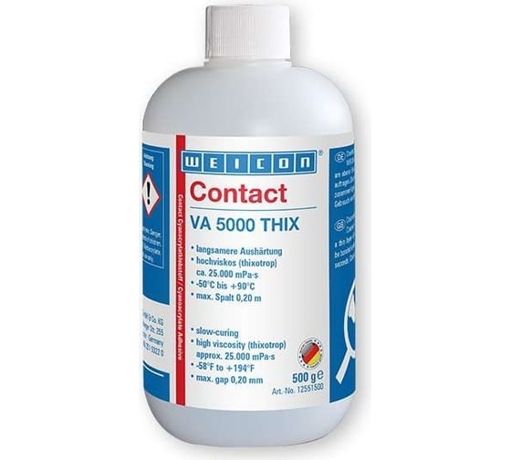 Цианоакрилатный клей WEICON Contact VA 5000 THIX 500 г wcn12551500 1