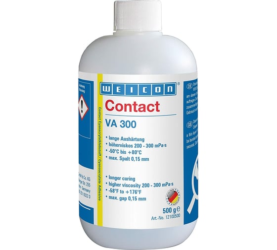 Цианоакрилатный клей WEICON Contact VA 300 500 г wcn12100500