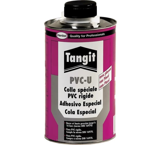 Клей с кисточкой для ПВХ-труб Tangit PVC-U 1 кг С0000004027