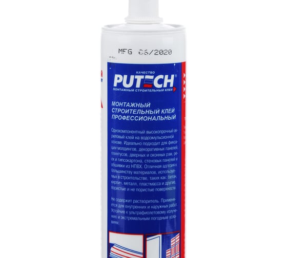 Строительный монтажный клей - жидкие гвозди Putech универсальный, 300 мл 469-216