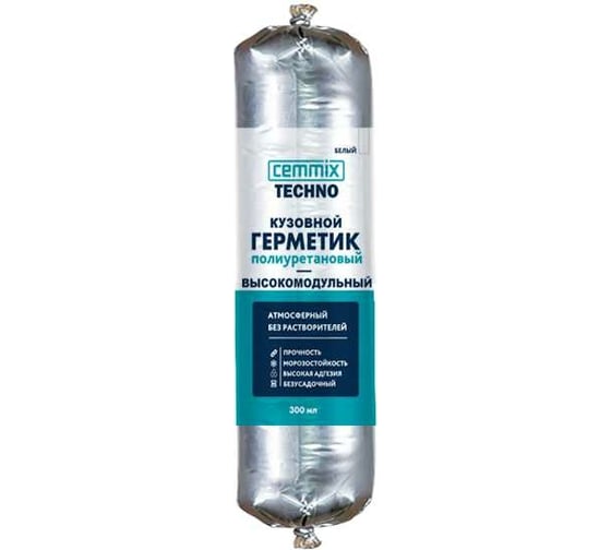 Полиуретановый герметик CEMMIX (кузовной; 300 мл; белый) G300W