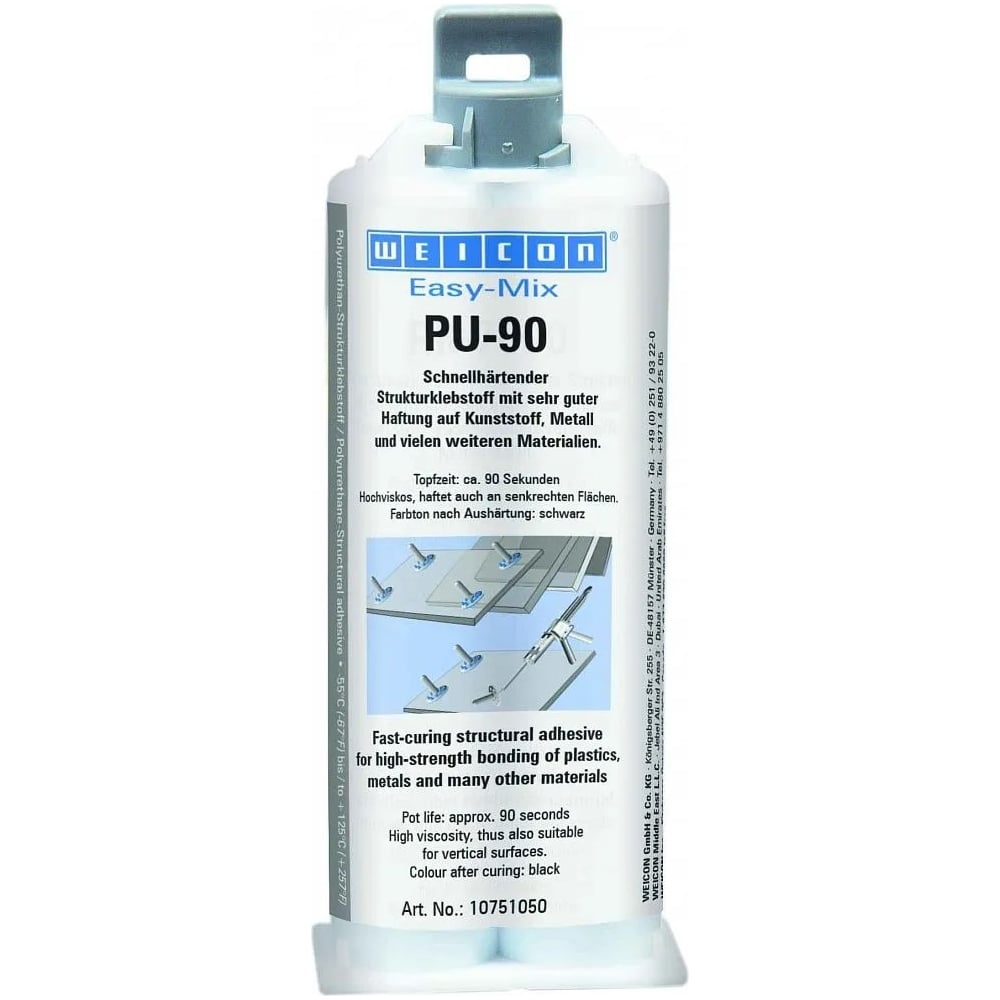 Двухкомпонентный полиуретановый клей WEICON Easy-Mix PU 90 50 мл ...