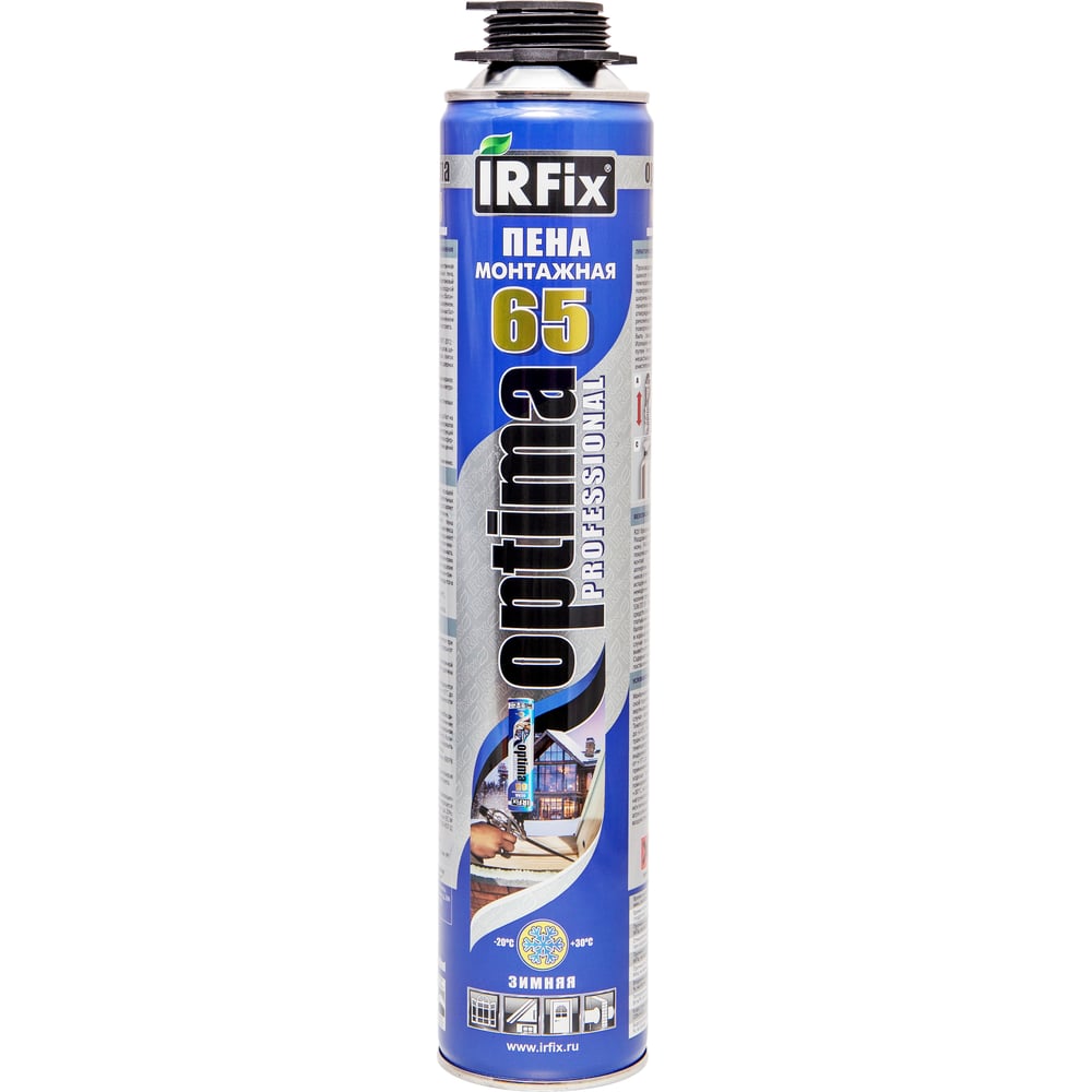 Профессиональная монтажная пена IRFIX OPTIMA 65 Зима (800 мл) 10022 ...
