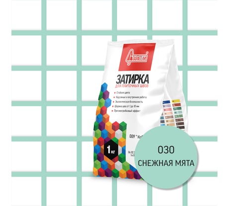 Затирочная смесь для плиточных швов Старатели 1 кг, снежная мята 030 3277/3516