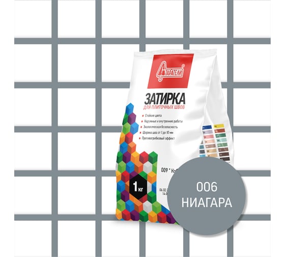 Затирочная смесь для плиточных швов Старатели 1 кг, ниагара 006 3277/3492